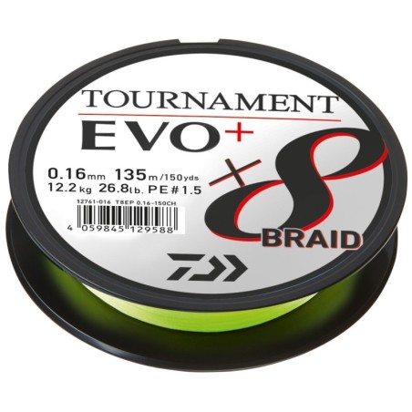 Daiwa Tournament X8 Braid EVO+ chartreuse Meterware