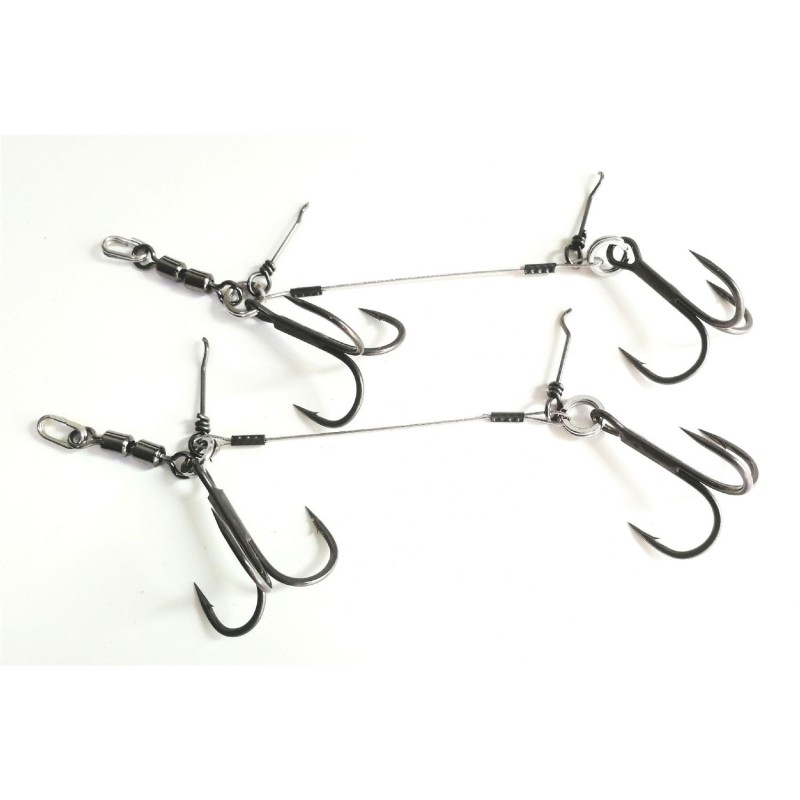 Pikecraft Double Swivel Stinger Rig L | Köder-Größen 18-23cm 2x Stinger Rig mit 1/0 BKK Spear-21 SS