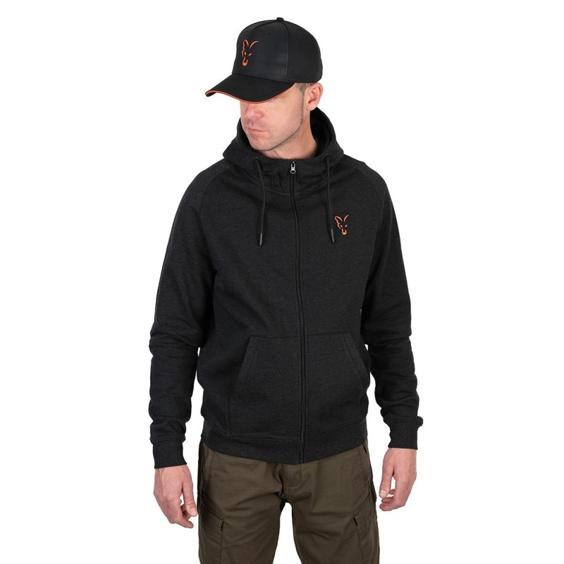 FOX COLLECTION LW HOODY BLACK & ORANGE