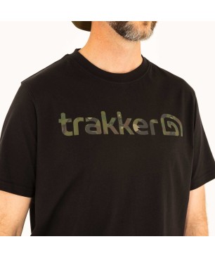 Trakker CR Logo T-Shirt Black Camo
