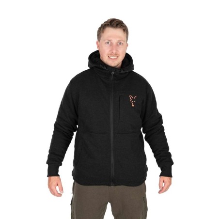 FOX COLLECTION SHERPA JACKET BLACK & ORANGE