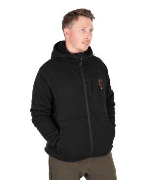 FOX COLLECTION SHERPA JACKET BLACK & ORANGE
