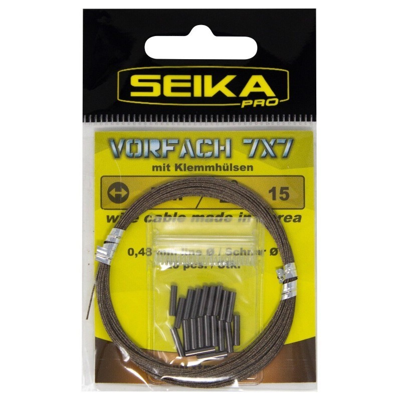 Seika Pro 7x7 Stahlvorfach mit 20 Klemmhülsen Seika Pro 7x7 Stahlvorfach mit 20 Klemmhülsen