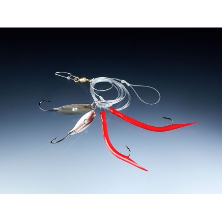 Balzer 71° North Gummi Makk Dorschblinker System 4 Haken weinrot