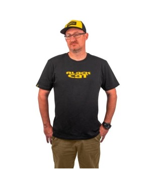 Black Cat Logo Black T-Shirt