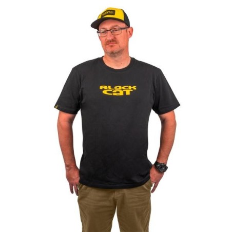 Black Cat Logo Black T-Shirt