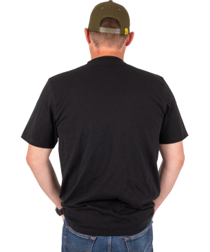 Black Cat Distressed Logo Black Tee