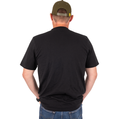 Black Cat Distressed Logo Black Tee