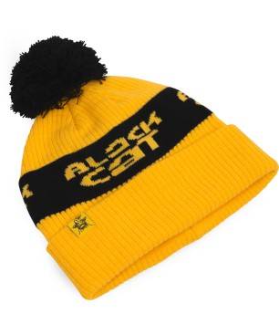 Black Cat Yellow Bobble Hat