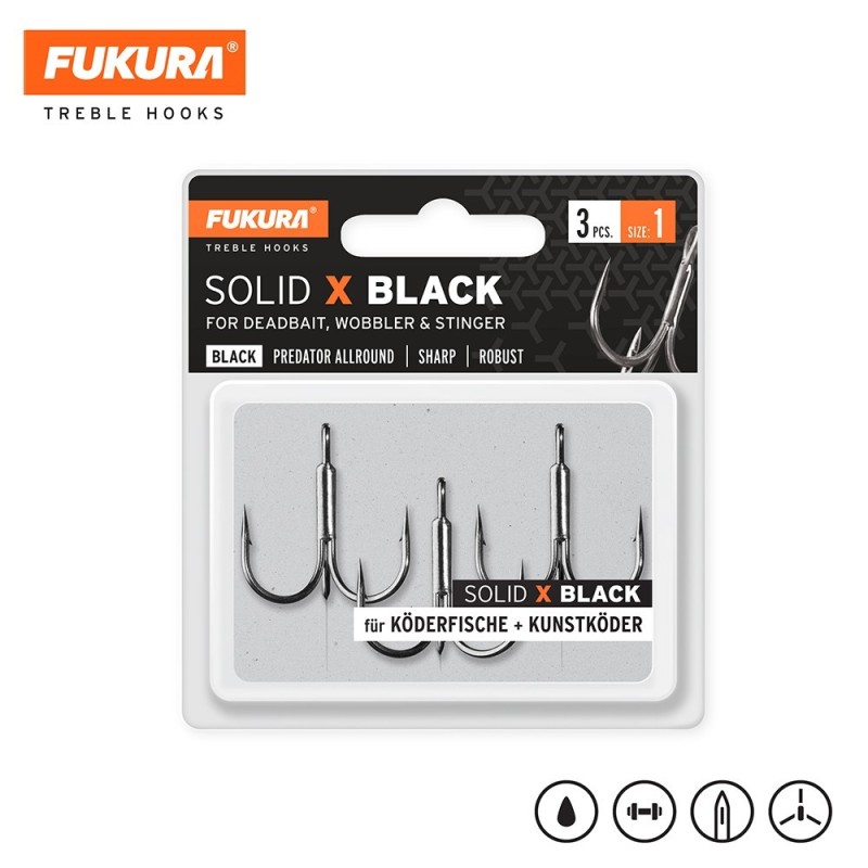 Lieblingsköder FUKURA Drillinge Solid X Black Lieblingsköder FUKURA Drillinge Solid X Black