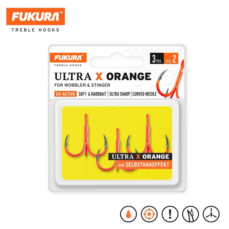 Lieblingsköder FUKURA Drillinge Ultra X Orange Lieblingsköder FUKURA Drillinge Ultra X Orange